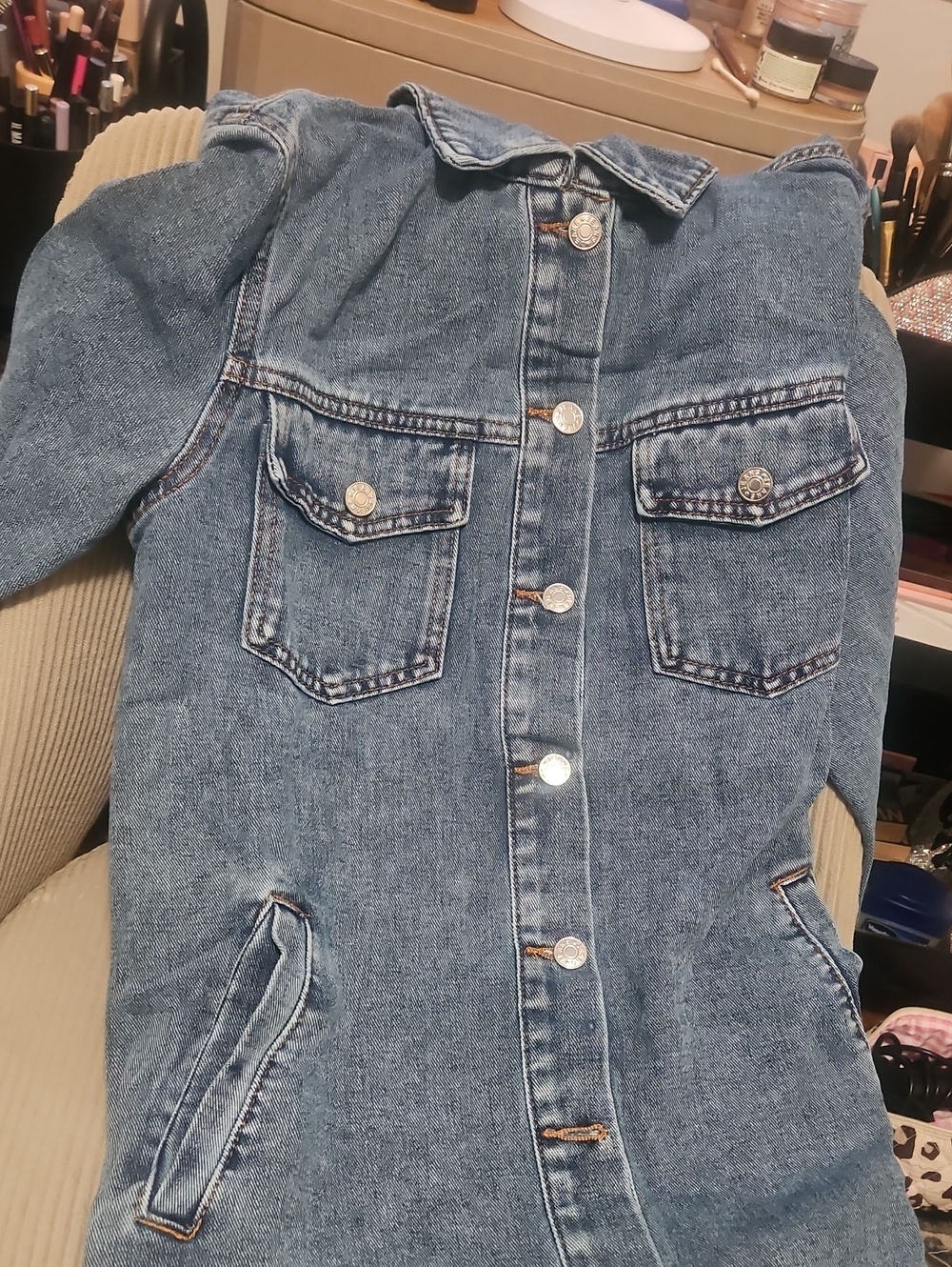 Long Denim Jean Jacket - Picture 4 of 5